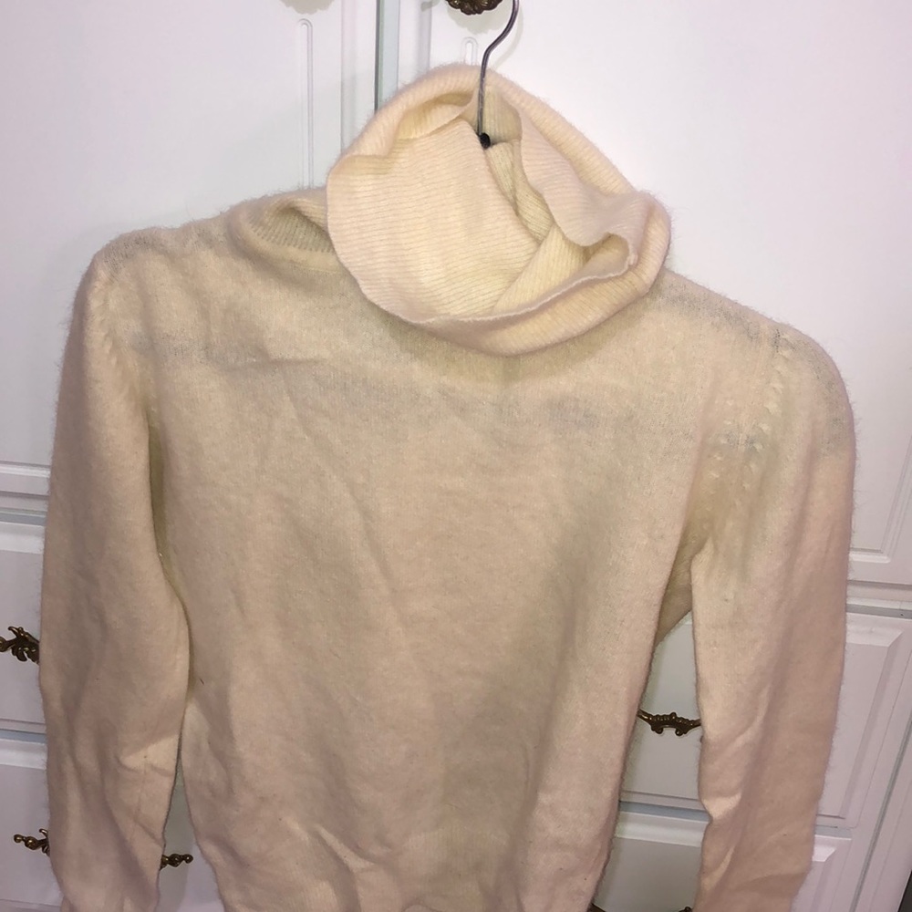 Cream Color SW1 Mock Neck Sweater